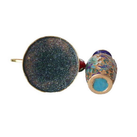 2 Vintage Miniature Cloisonne Teapot & Vase Enamel Paint - Picture 6 of 7